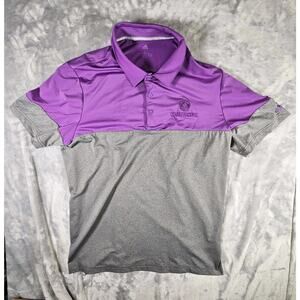 Adidas Golf Polo Shirt Mens L Purple Gray Ozarks National Dri-Fit Performance